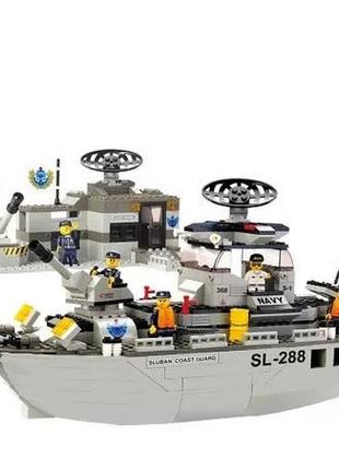 Конструктор блочний арт. 0122 sluban військовий корабель 449 деталей, див. опис