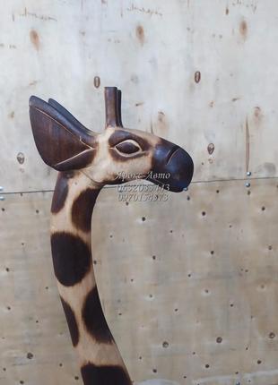 Статуетка жираф дерев'яний підлоговий висота 1,5 м 0000415635 фото