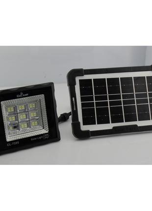 Фонарь прожектор аккумуляторный с солнечною панелью cc lamp cl 7355