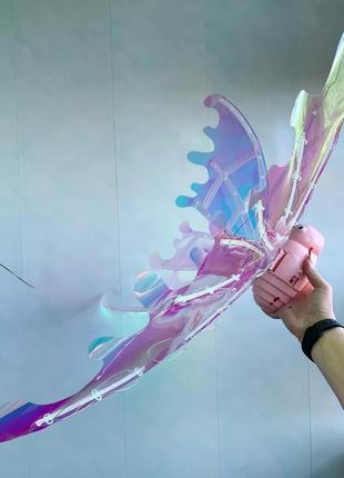 Дитячі світлодіодні крила феї, рухомі, світні великі крила метелики феї світло, звук, фея