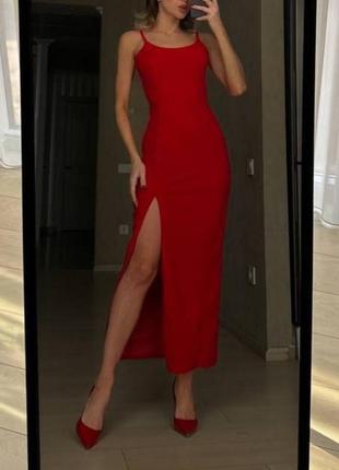 Роскошное однотонное базовое новое обтягивающее облягающее женское вечернее длинное...