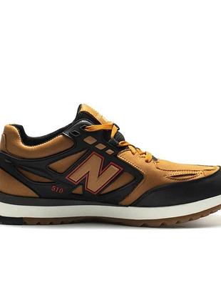 Кроссовки кожаные new balance цвет коричневый, черный
