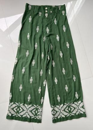 Zara красивые кюлоты фирменные лен