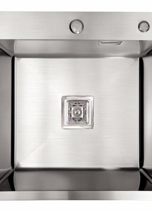 Мийка platinum handmade hsbb 500x500x220 нержавійка (квадратний сифон,3.0/1.0)