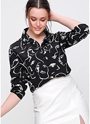 Сорочка з принтом у стилі zara розмір 44-46