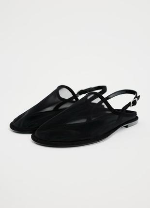 Мюлі жіночі сітка zara чорні2 фото