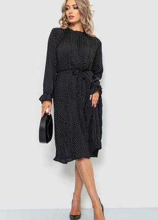 Сукня вільного крою шифонова, колір чорний, 204r701