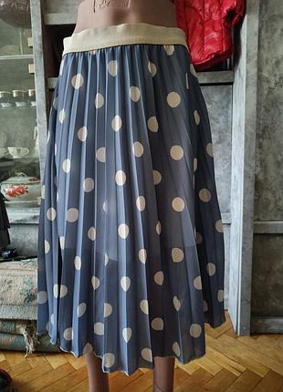 Юбка спiдниця плисе в горошек шифон италия