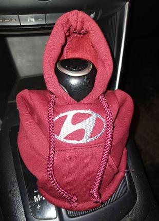 Чехол кофта худи аксессуар на кпп car hoodie хюндай хендай hyundai бордовый подарок автомобилисту 10070