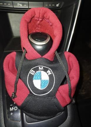 Чехол кофта худи аксессуар на кпп car hoodie бмв bmw черный бордовый подарок автомобилисту 10070