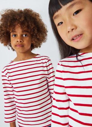 1+1=3 ♥️ тонкий реглан в полоску john lewis 2-3 92-98 белый бордовый молочный хлопок