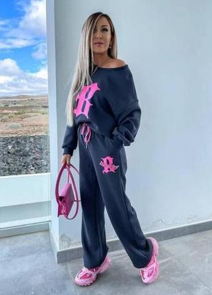 Графітовий костюм палацо 42-46