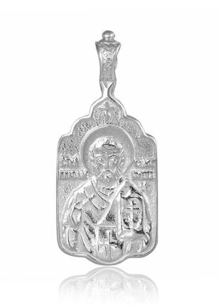 Серебряная подвеска "св.николай чудотворец"