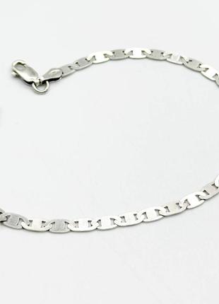 Серебряный браслет, плетение гуччи марина плоский