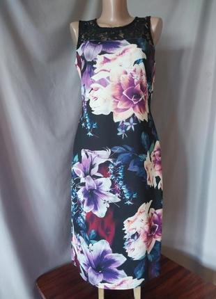 Красивое платье цветочный принт лилии дайвинг