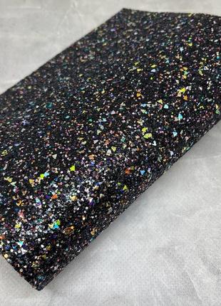 Экокожа (кожзам) крошка микс, 20*30 см, черный
