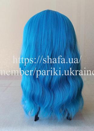Голубой короткий парик, новый, цветной, термостойкий, парик