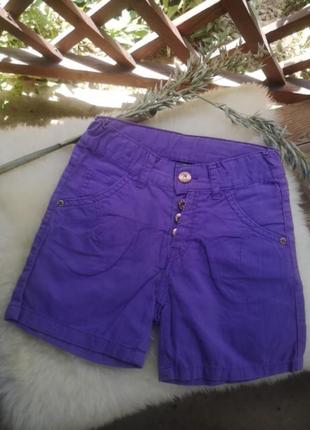 Хлопковые шортики на 5-6 лет 116 см коттоновые шорты на девочку завышенная талия