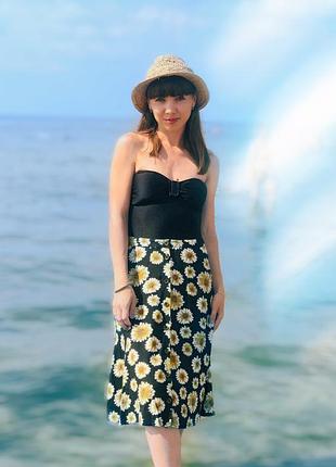 Спідниця віскоза міді в квітковий принт xs-s zara