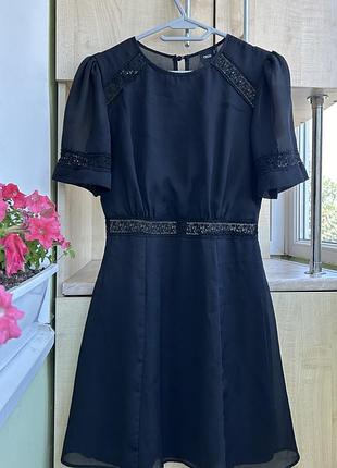 Черное праздничное женское мини платье, с пышной юбкой asos однотонное