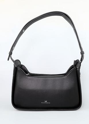 Сумка женская багет черная экокожа 589322