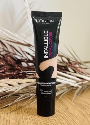 Оригінал тональний крем лореаль loreal l'oreal paris infallible total cover foundation 10 porcelain оригинал тональный крем