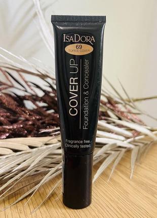 Оригінал isadora cover up foundation & concealer тональна основа-консилер 69 toffee cover