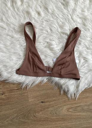 Верх купальника топ у рубчик коричневий primark розмір 42
