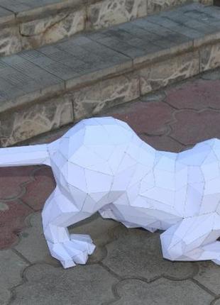 Paperkhan конструктор из картона кот лев тигр пума оригами papercraft 3d фигура развивающий набор антистресс7 фото