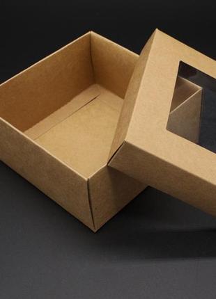 Сборные картонные коробки для подарков. цвет крафт. 13х13х6см