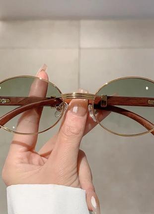 Окуляри 💫💎очки овальні стильні модні нові якісні трендові uv400 зелені