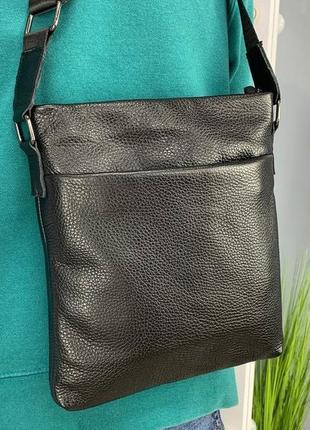Мужская кожаная сумка-барсетка через плечо модная стильная, мужская сумка для ключей документов вещей