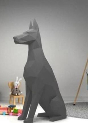 Paperkhan конструктор из картона доберман собака пес оригами papercraft 3d фигура развивающий набор антистресс5 фото
