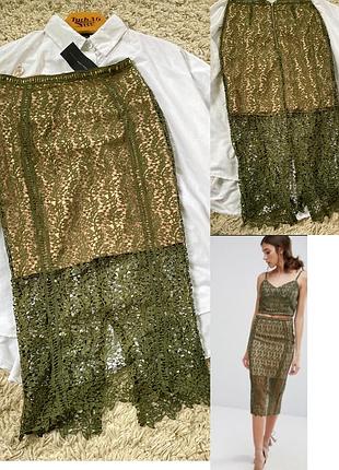 Шикарная кружевная юбка карандаш премиум качества,new look,p.6-8