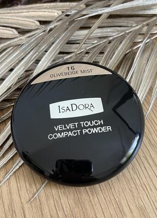 Оригинал компактная пудра isadora velvet touch compact powder 16 olive beige mist