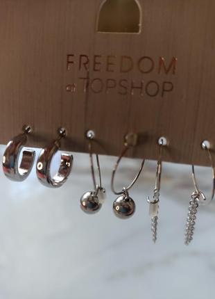 Набір сережок в сріблі freedom at topshop