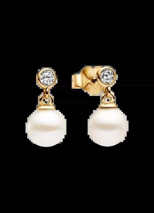 Серьги pandora пандора с обработанными культивированными пресноводными жемчужинами 263153c01 – утончённый глам