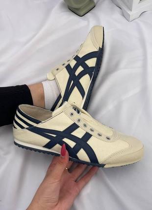 Asics onitsuka tiger mexico 66 slip on paraty cream navy