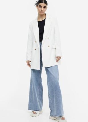 Белый летний пиджак, пиджак оверсайз от h&m