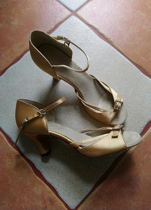 Туфлі для танців бальних босоніжки шкіряна підошва