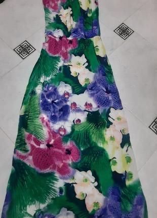 Плаття натуральне в квітковий принт на бретелі