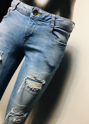 Блакитні рвані джинси скіні denim co5 фото