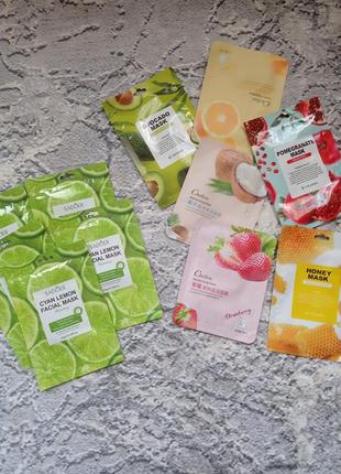 Набор натуральных масок для лица.