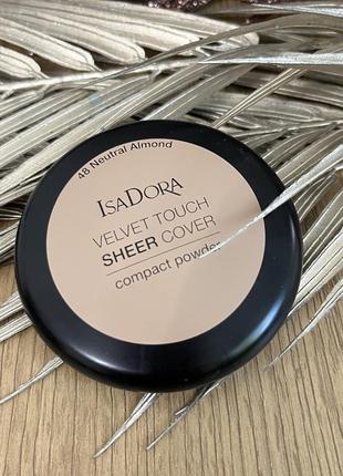 Оригінал пудра для обличчя isadora velvet touch sheer cover compact powder 48 neutral almond