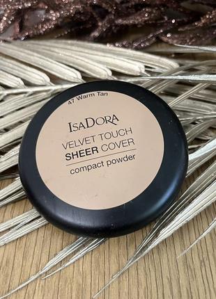 Оригінал пудра для обличчя isadora velvet touch sheer cover compact powder 47 warm tan