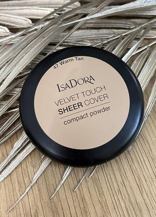 Оригінал пудра для обличчя isadora velvet touch sheer cover compact powder 47 warm tan