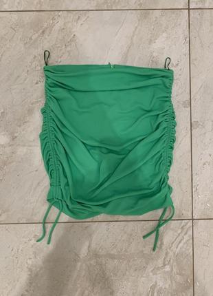 Спідниця zara зелена з рюшами
