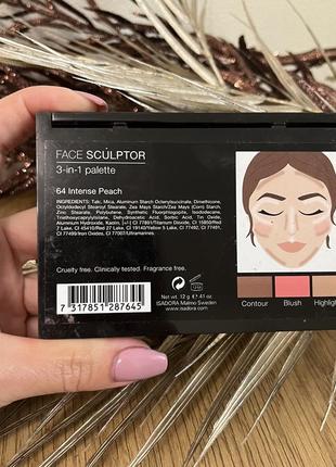Оригінал isadora face sculptor 3-in-1 palette палетка для скульптурування обличчя 64...