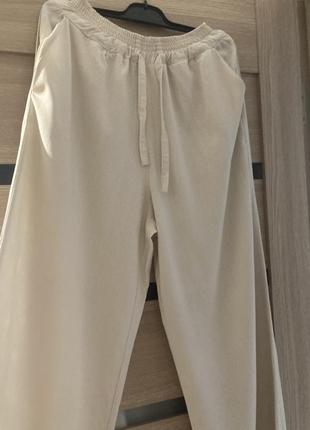 Брюки палацо льон