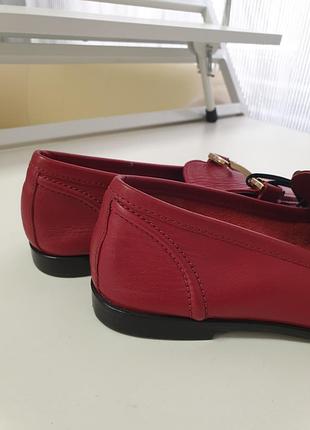 Актуальні натуральні шкіряні лофери zara бордо натуральна шкіра туфлі